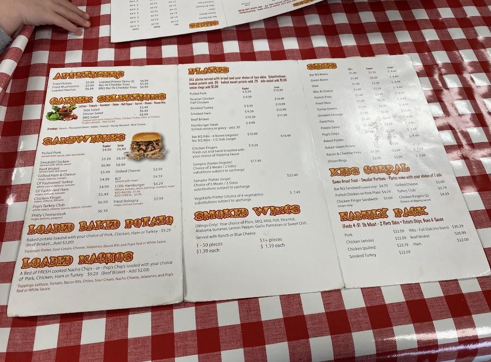 Pop's Place Bar B Q Menu image 2