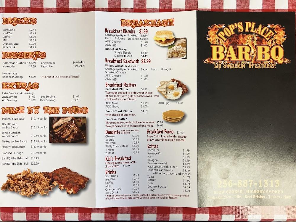 Pop's Place Bar B Q Menu image 3