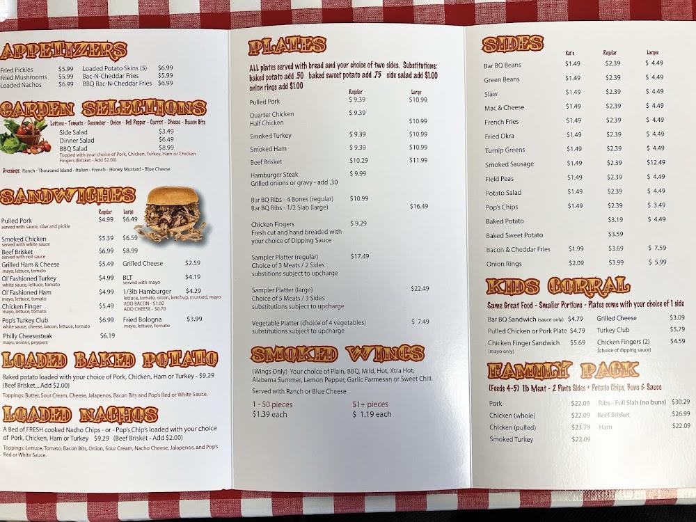 Pop's Place Bar B Q Menu image 4